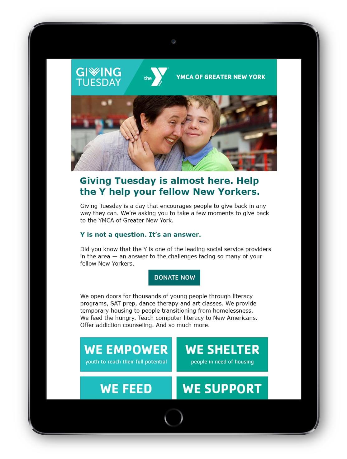 YMCA. Giving Tuesday is almost here.