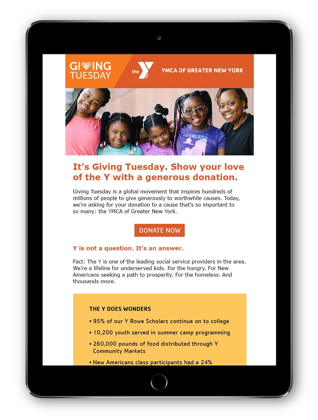YMCA. It's Giving Tuesday. Show your love.